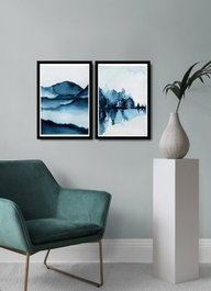 Wallity Cuadro decorativo enmarcado Multicolor (2 piezas)